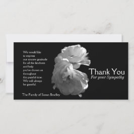 Cartão De Agradecimento Obrigado selvagem da simpatia dos rosas brancos 3