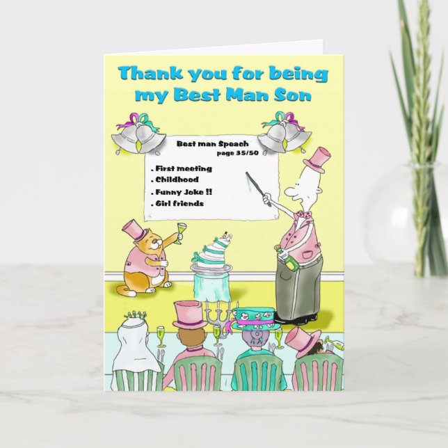 Cartão De Agradecimento obrigado sendo meu melhor filho do homem (Frente)