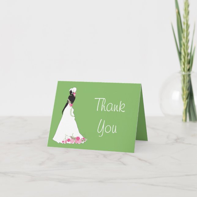 Cartão De Agradecimento Obrigado Silhouette Bride (Frente)