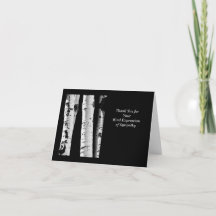 Obrigado Simpatia Aspen Black White Note Card