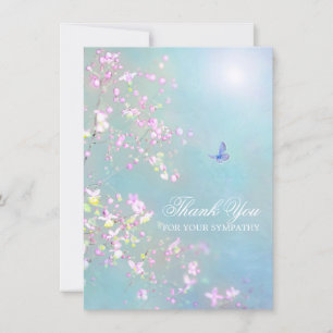 Cartão De Agradecimento Obrigado Simpatia FOTO Funeral da Borboleta