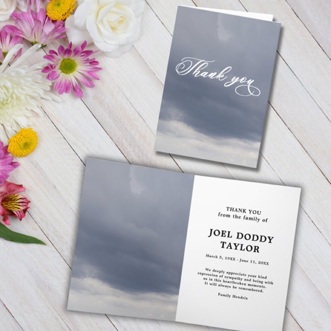 Cartão De Agradecimento Obrigado Simpatia Funeral Grief Folheto (Criador carregado)