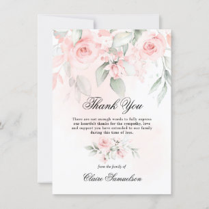 Cartão De Agradecimento Obrigado Simpatia Funeral Rosa Floral  FOTO