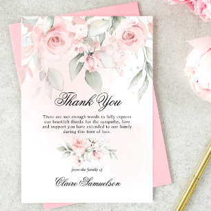 Cartão De Agradecimento Obrigado Simpatia Funeral Rosas Rosa Floral