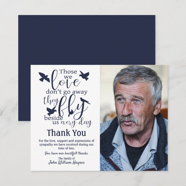 Cartão De Agradecimento Obrigado Simpatia Funerária Aqueles Que Amamos O P (Frente/Verso)