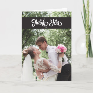 Cartão De Agradecimento Obrigado simples do casamento do roteiro você