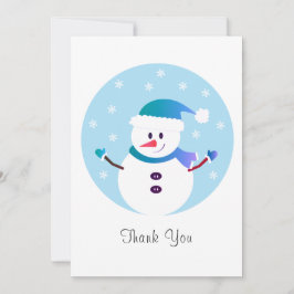 Cartão De Agradecimento Obrigado Snowman Flocos de Neve de Natal