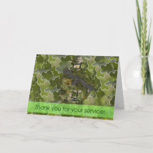 Cartão De Agradecimento Obrigado: Soldado Uniforme (Obrigado1001)