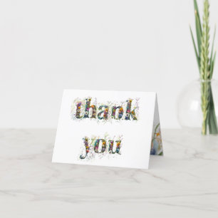 Cartão De Agradecimento Obrigado Sprays de flores selvagens