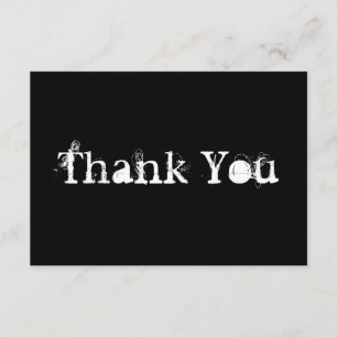 Cartão De Agradecimento Obrigado sujo simples preto e branco você