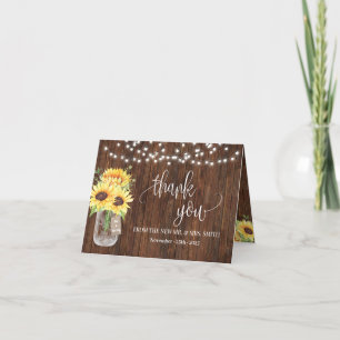 Cartão De Agradecimento Obrigado Sunflower Country Bridal Casamento
