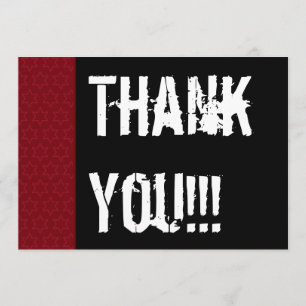 Cartão De Agradecimento Obrigado surpreende o branco preto vermelho W1978