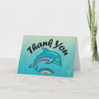Obrigado Teal Green Dolphin Pulando No Ar