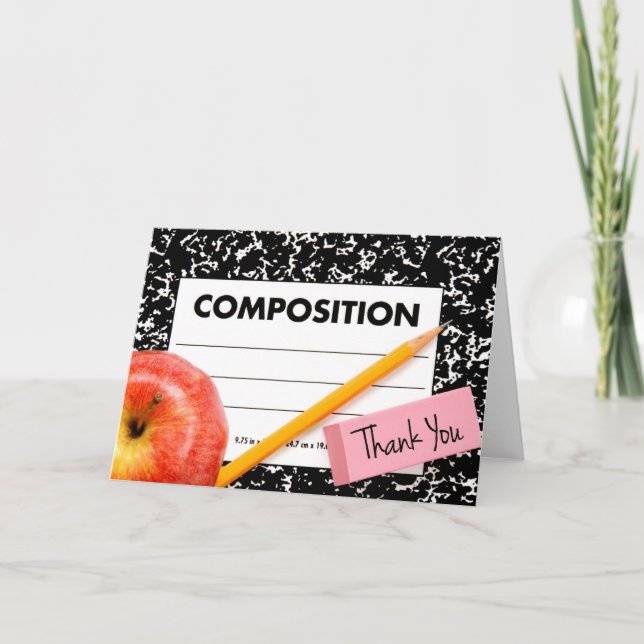 Cartão De Agradecimento Obrigado tema da escola (Frente)