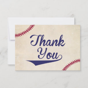 Cartão De Agradecimento Obrigado temático do chá de fraldas do basebol