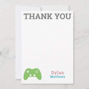 Cartão De Agradecimento Obrigado teste padrão do jogo de vídeo do Gamer