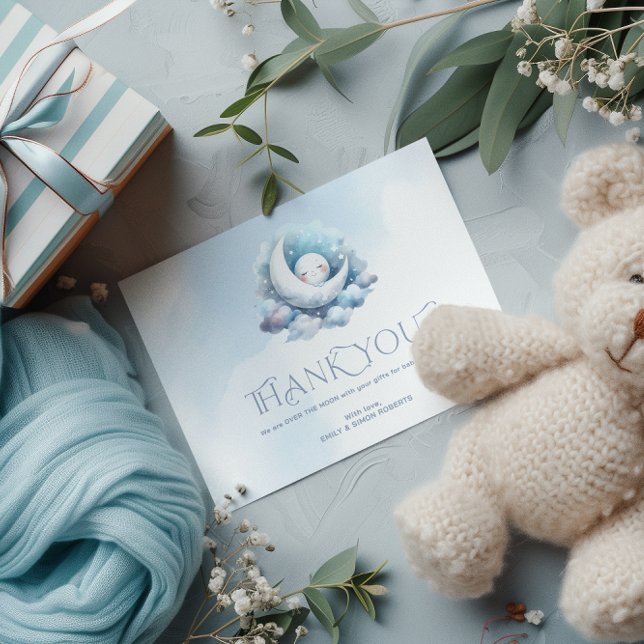 Cartão De Agradecimento Obrigado Tipografia Crescent Moon (Criador carregado)