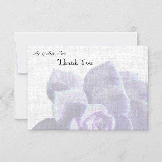 Cartão De Agradecimento Obrigado translúcido do Succulent do Lilac você (Frente)