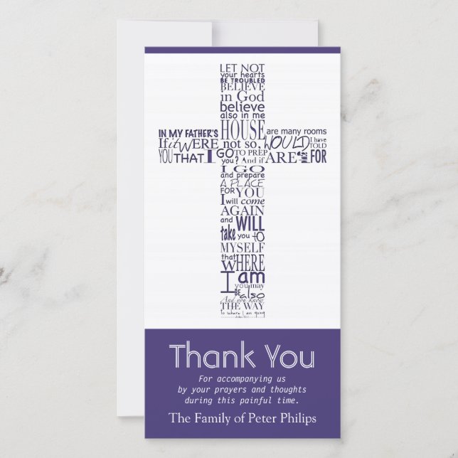 Cartão De Agradecimento Obrigado transversal cristão da simpatia de John (Frente)