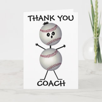 Cartão De Agradecimento Obrigado Treinador Baseball