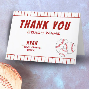 Cartão De Agradecimento Obrigado Treinador Baseball Coach Card