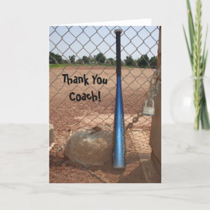Cartão De Agradecimento Obrigado Treinador de beisebol
