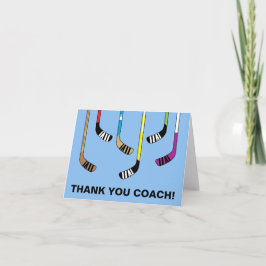 Cartão De Agradecimento Obrigado Treinador de Hockey Sticks Coloridos