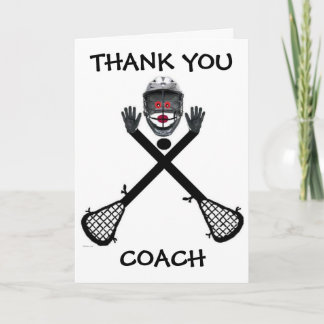 Cartão De Agradecimento Obrigado treinador do Lacrosse