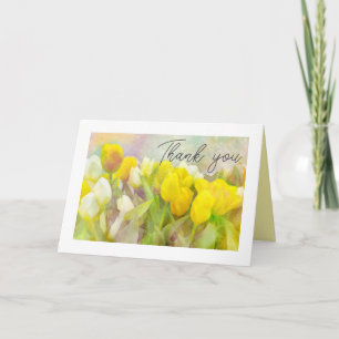 Cartão De Agradecimento Obrigado Tulips Delicate Watercolor