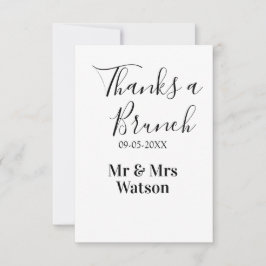 Cartão De Agradecimento Obrigado um brunch pós-casamento nome data simples