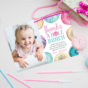 Cartão De Agradecimento Obrigado Um Monte   Foto de Donut Personalizada