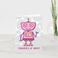 Obrigado um Robô Meninas Robô Rosa Aniversário