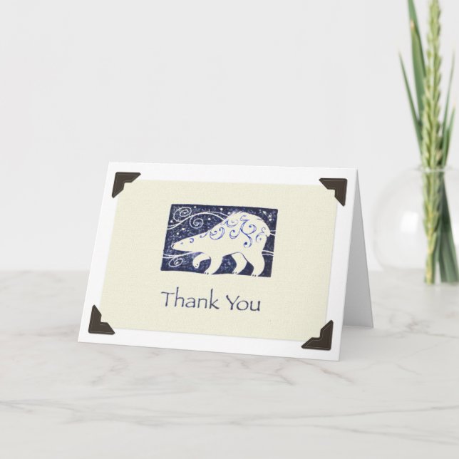 Cartão De Agradecimento "Obrigado" urso polar Notecard (Frente)