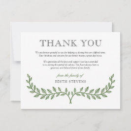 Cartão De Agradecimento Obrigado verde da simpatia da grinalda você