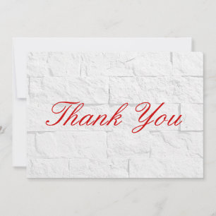 Cartão De Agradecimento Obrigado Vermelho Script Cinza Parede Tijolo Cartã