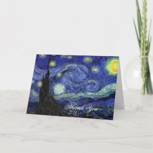 Cartão De Agradecimento Obrigado. Vincent van Gogh, Starry Night