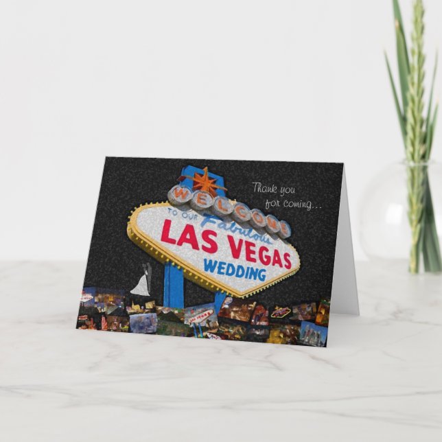 Cartão De Agradecimento Obrigado vindo, nosso Las Vegas Wedding (Frente)
