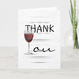 Cartão De Agradecimento Obrigado Vinho Tinto