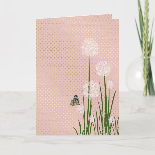 Cartão De Agradecimento obrigado-você-borboleta em flor de alce (Frente)