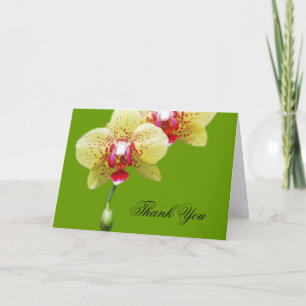 Cartão De Agradecimento obrigado você, flores amarelas da orquídea