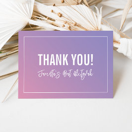 Cartão De Agradecimento OBRIGADO VOCÊ PROVOCA UM gradiente rosa roxo moder