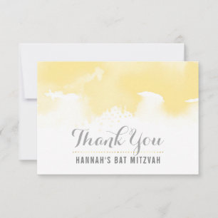 Cartão De Agradecimento OBRIGADO VOCÊS BATEM MITZVAH moderna cor amarela