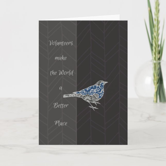 Cartão De Agradecimento Obrigado voluntário você (Frente)