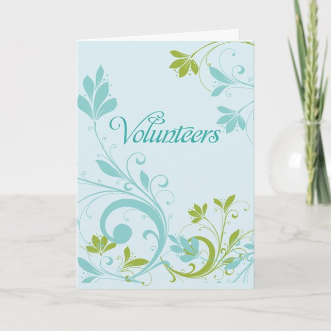 Cartão De Agradecimento Obrigado voluntário você cerceta & redemoinhos do (Frente)