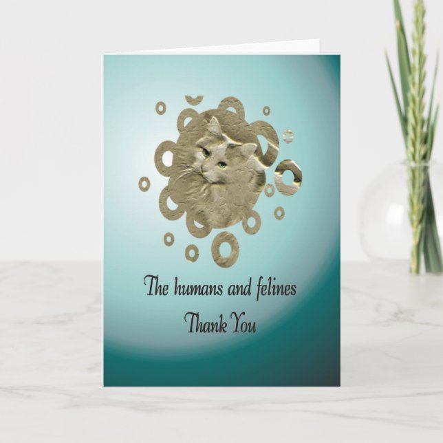 Cartão De Agradecimento Obrigado voluntário você, salvamento do gato (Frente)