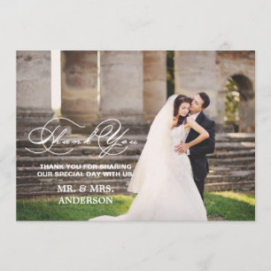 CARTÃO DE AGRADECIMENTO OBRIGADO WEDDING ROMÂNTICO DO ROTEIRO %PIPE% VOC