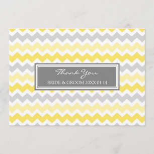 Cartão De Agradecimento Obrigado Wedding você carda Chevron cinzento