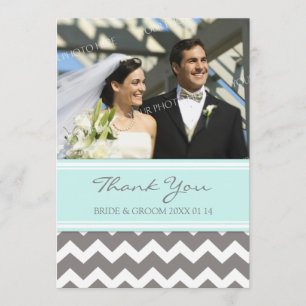 Cartão De Agradecimento Obrigado Wedding você cinzas azuis Chevron dos