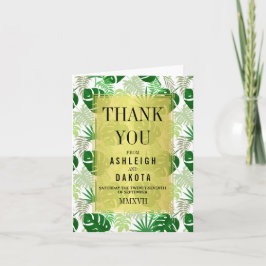 Cartão De Agradecimento Obrigado Wedding você folhas tropicais verdes