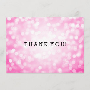 Cartão De Agradecimento Obrigado Wedding você nota luzes cor-de-rosa do